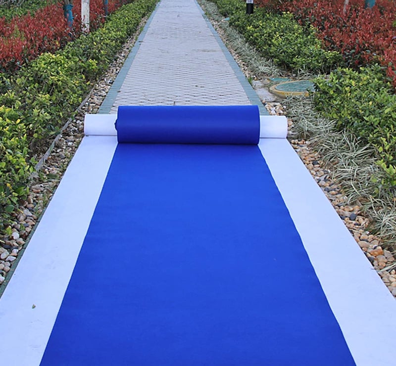 HUAHOO Aisle Runners Wedding Accessories Royal Blue Aisle Runner Carpet Rugs for Step and Repeat Display, Ceremony Parties and Events Indoor or Outdoor Decoration 36 Inch Wide x 30 feet Long - Image 1